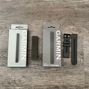Garmin Nylon and QuickFit 22 Watch Bands - Graphite and Moss